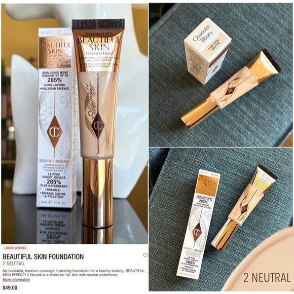 Charlotte Tilbury Beautiful Skin Foundation 2 NEUTRAL FAIR - Picture 1 of 10